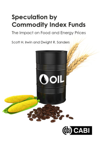 Speculation By Commodity Index Funds